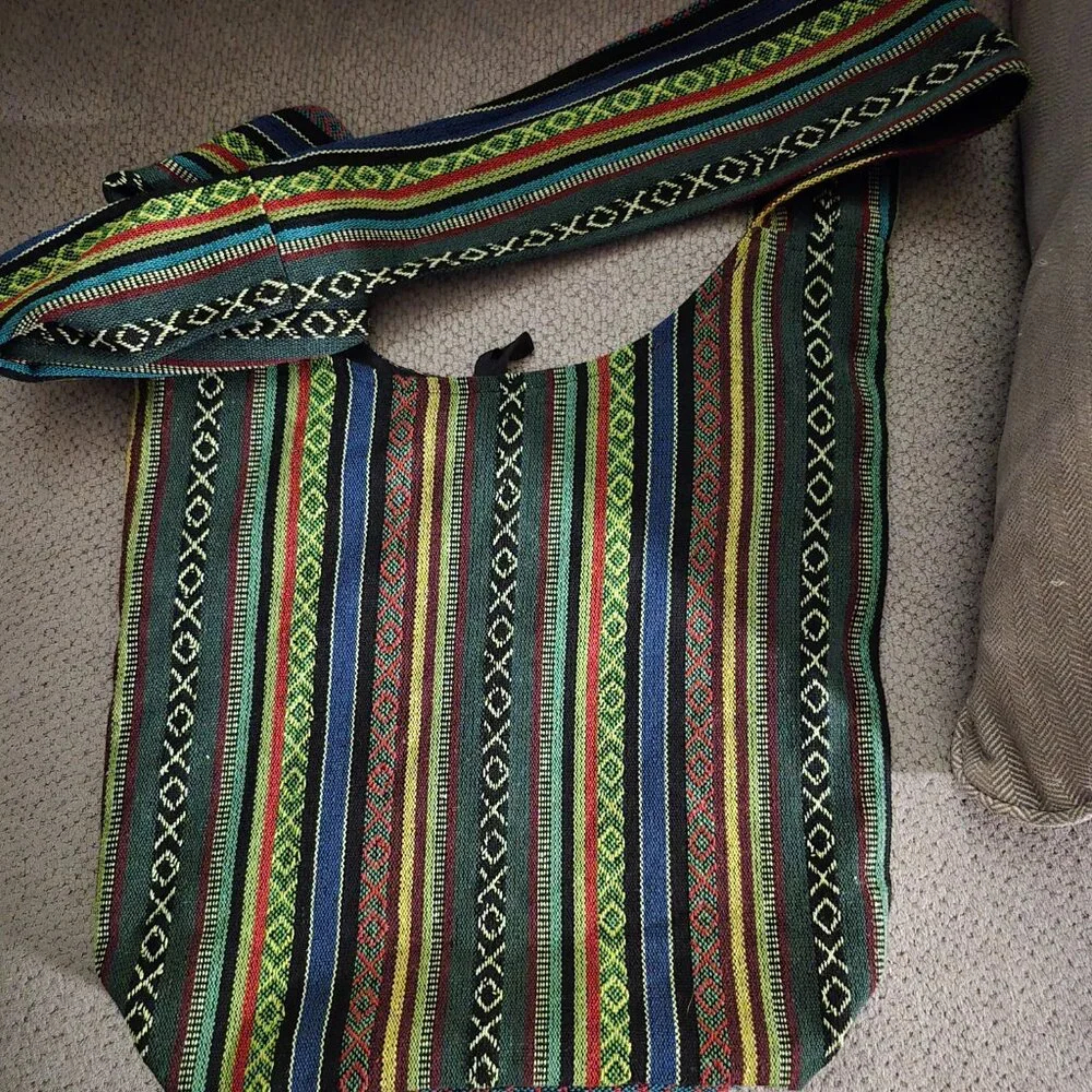 Kathmandu Imports Crossbody Bag with Mushrooms Hippie Boho NWT
